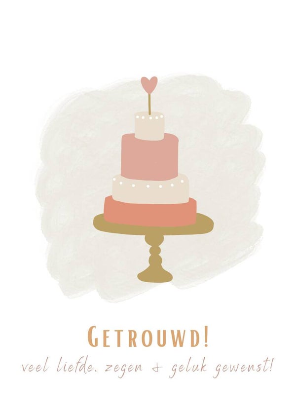 Huwelijk - gefeliciteerd - bruidstaart