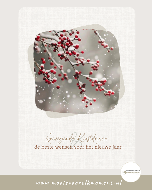Gezegende Kerstdagen - rode besjes