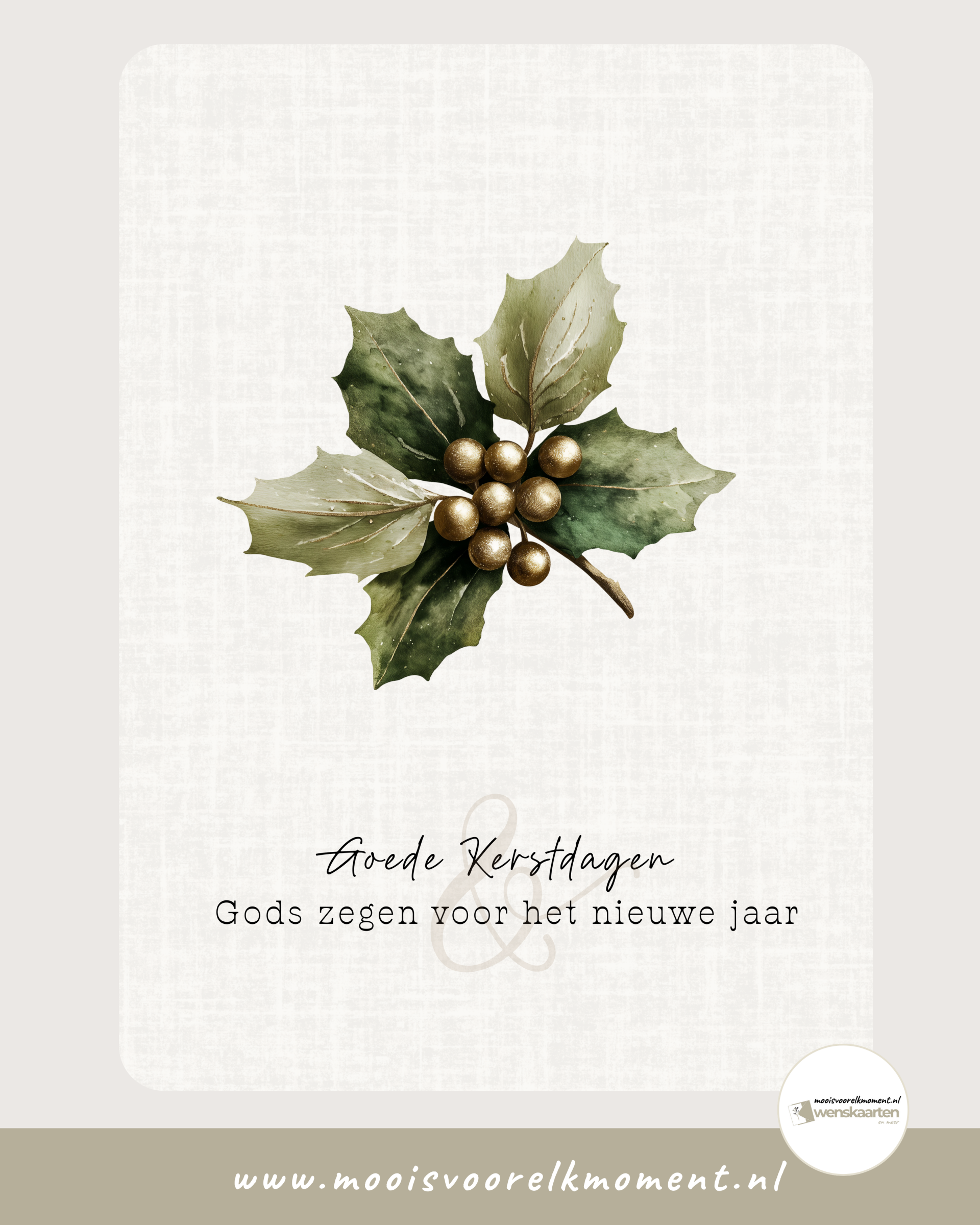 Goede Kerstdagen & Gods zegen