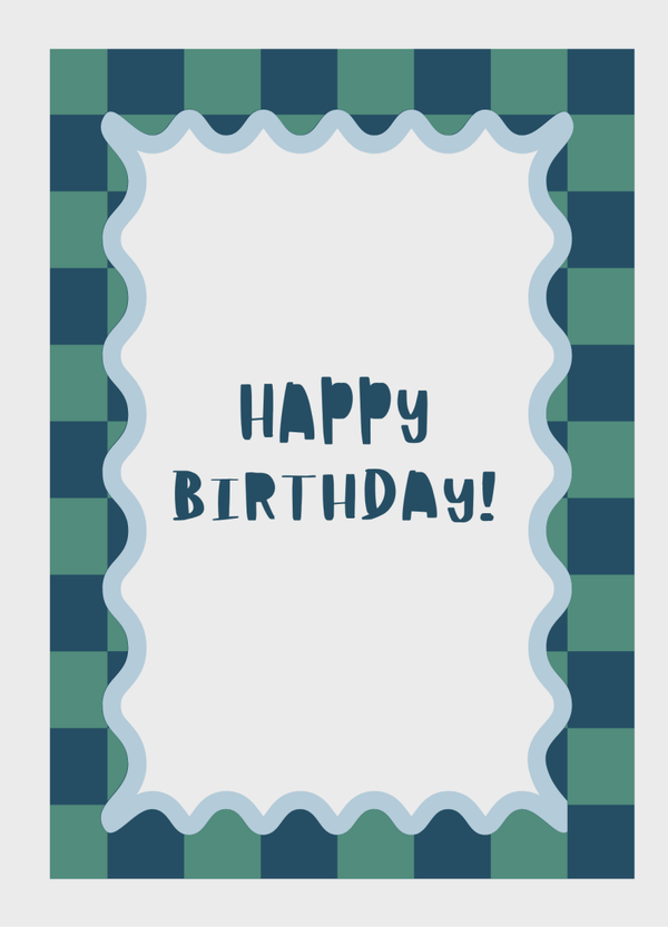Felicitatie - geblokt happy birthday