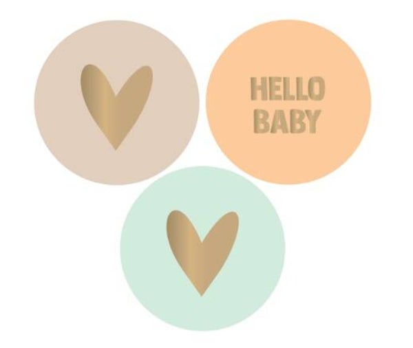 Sticker - hello baby (3 stuks)