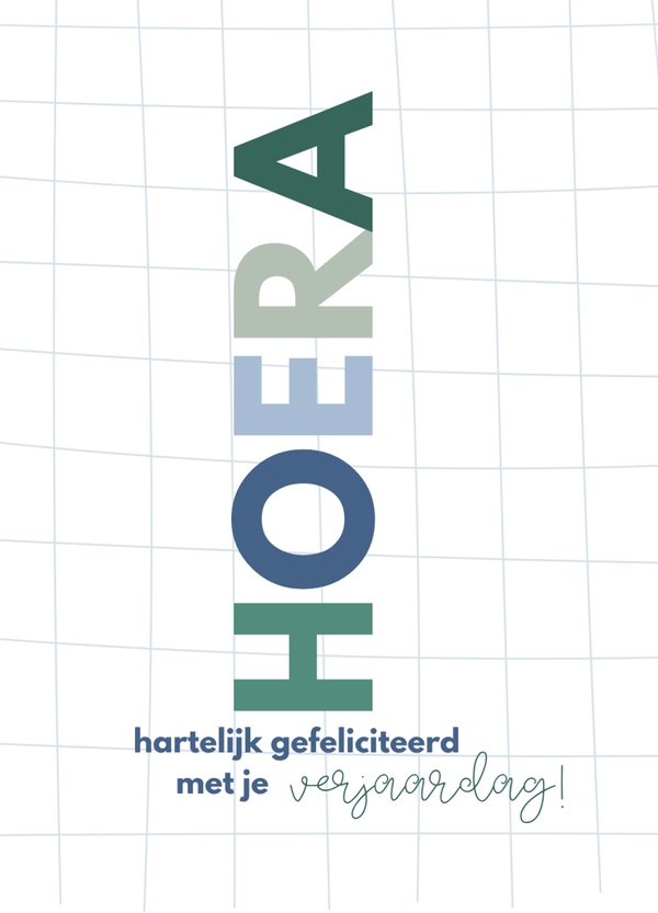 Felicitatie - hoera hokjes groen