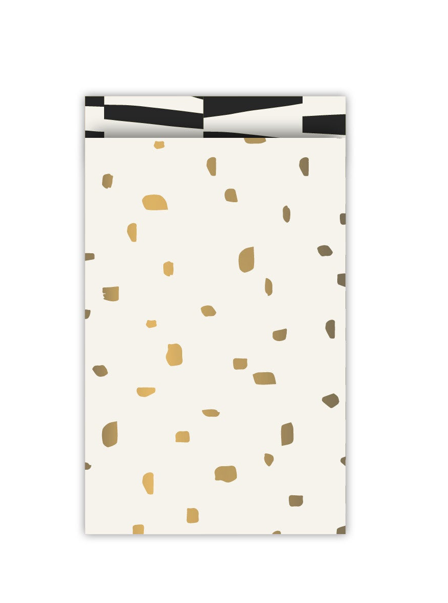 Cadeauzakje offwhite-goud | 12x19cm (5 stuks)