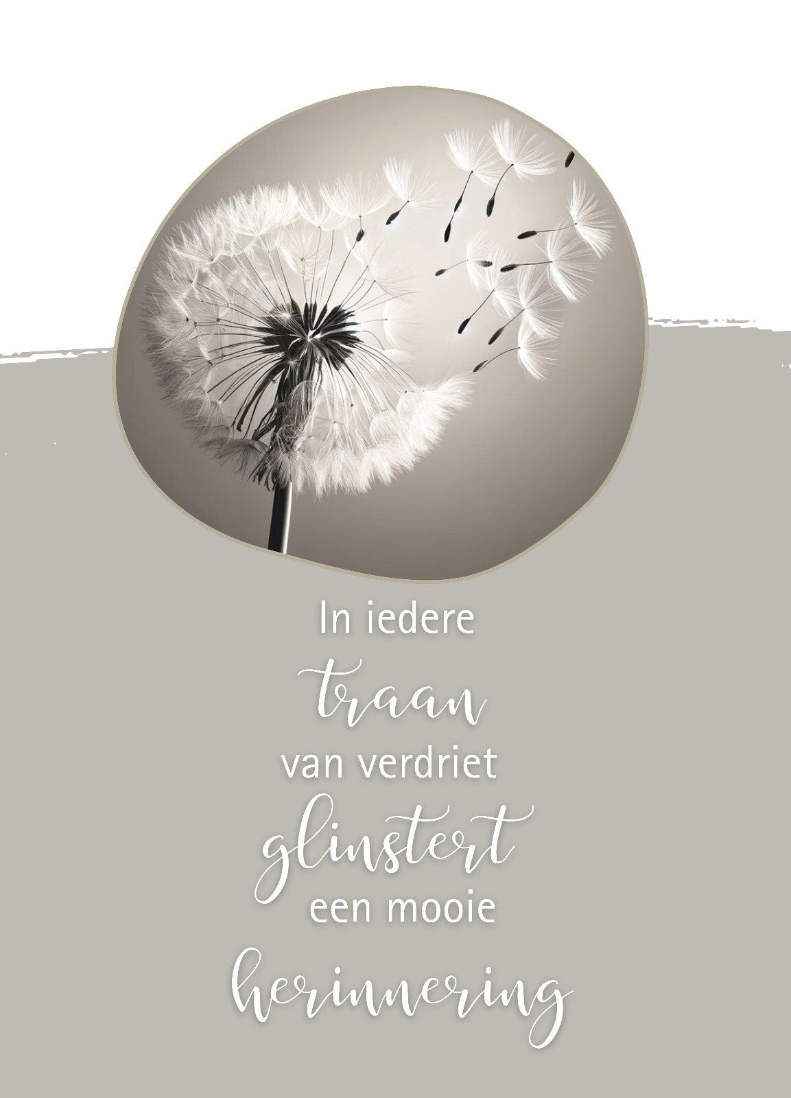 In iedere traan van verdriet,  glinstert een mooie herinnering