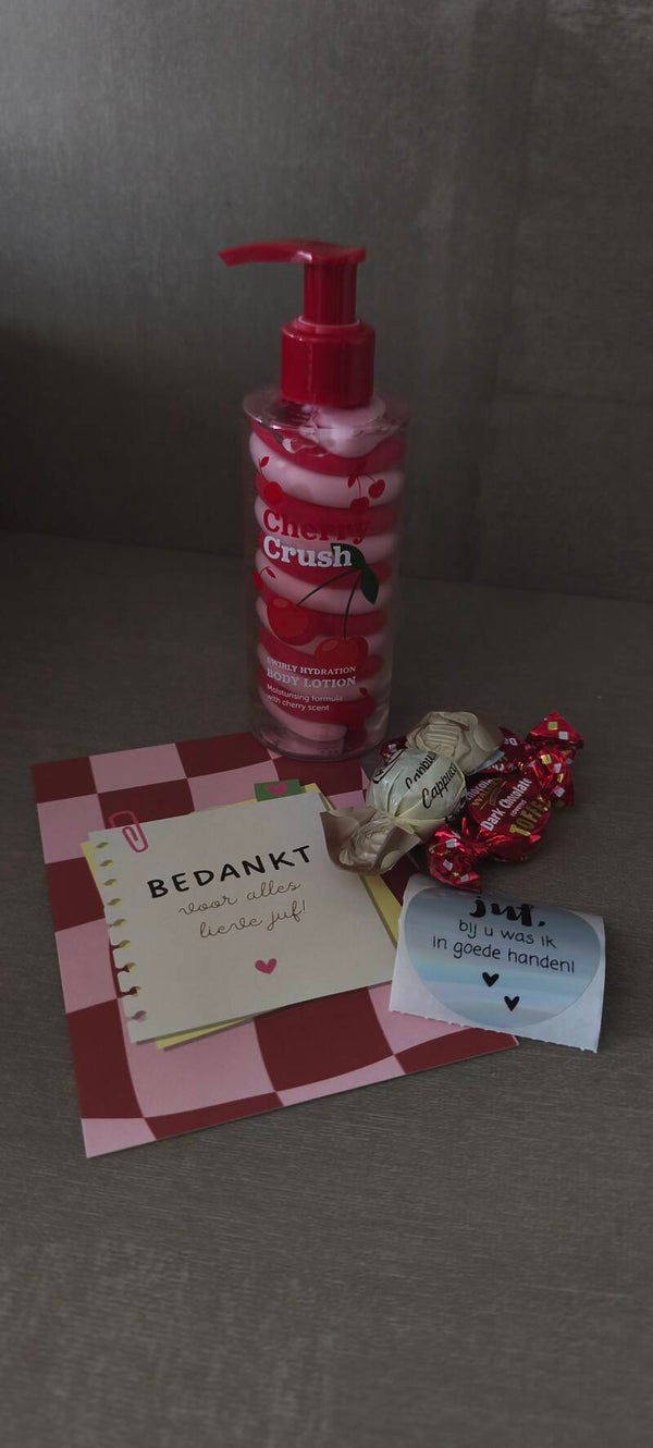Cadeautje - bodylotion - bij u was ik in goede handen
