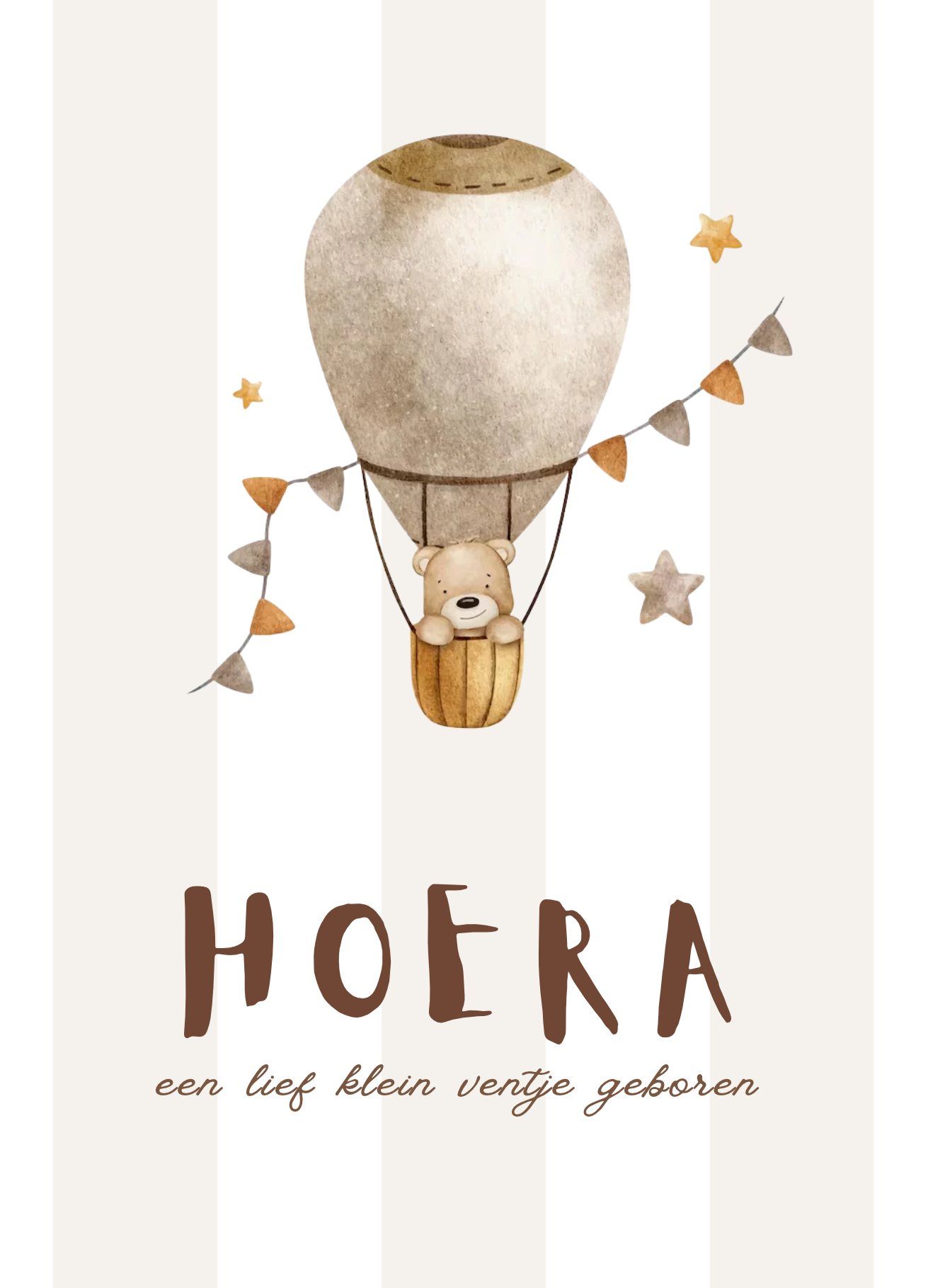 Geboorte - hoera een lief ventje - streep&luchtballon