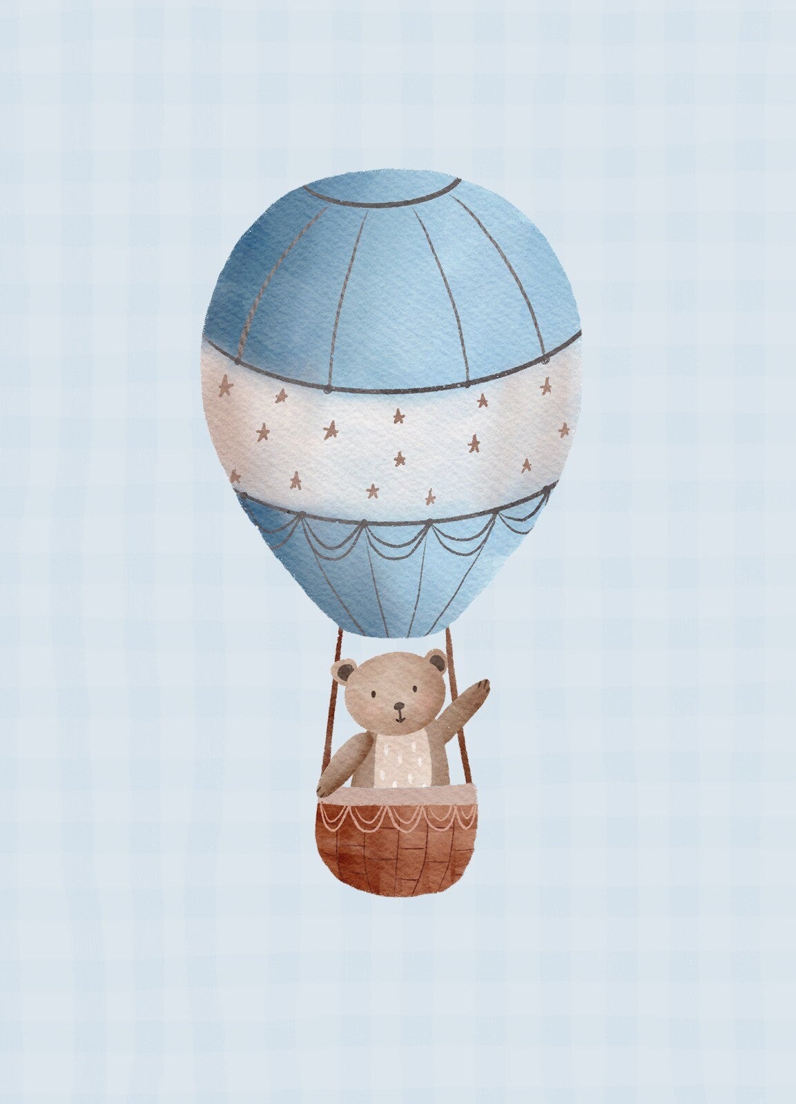 Geboorte - luchtballon blauw