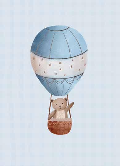 Geboorte - luchtballon blauw