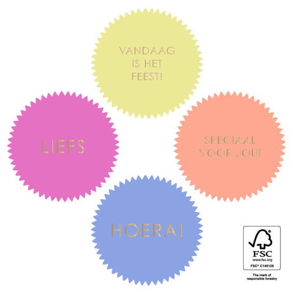 Sticker - tekst - goudfolie (4 stuks)