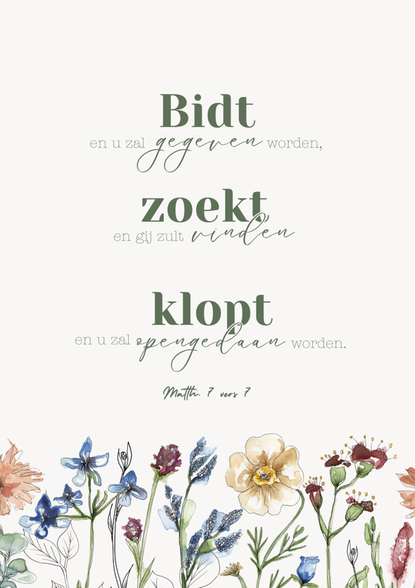 Poster - Bidt, zoekt, klopt (A4-formaat)
