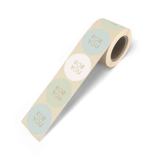 Sticker - for you groen - goudfolie (5 stuks)