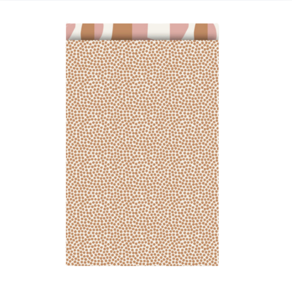 Cadeauzakje bruin / wit gestipt | 17x25cm (5 stuks)