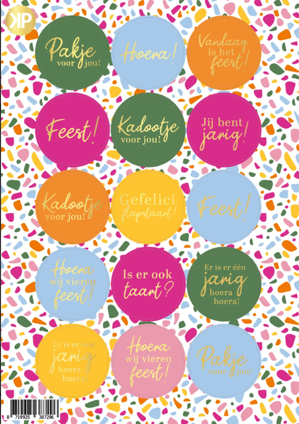 Stickervel 'Feestje | Terrazzo'