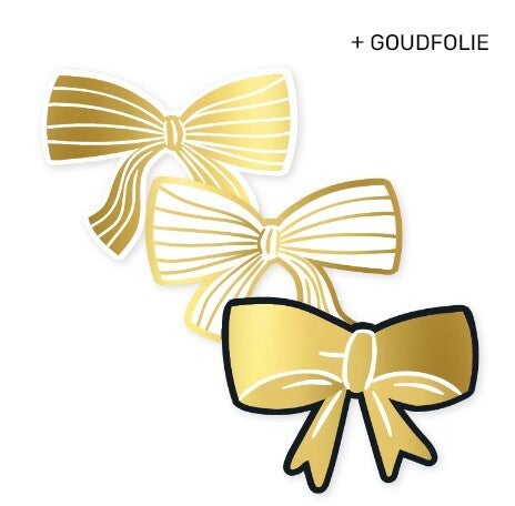 Sticker - strik - goudfolie (3 stuks)