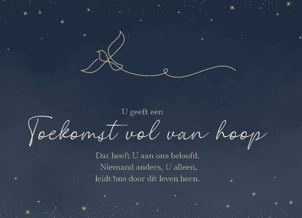 Kerst - U geeft een toekomst vol van hoop