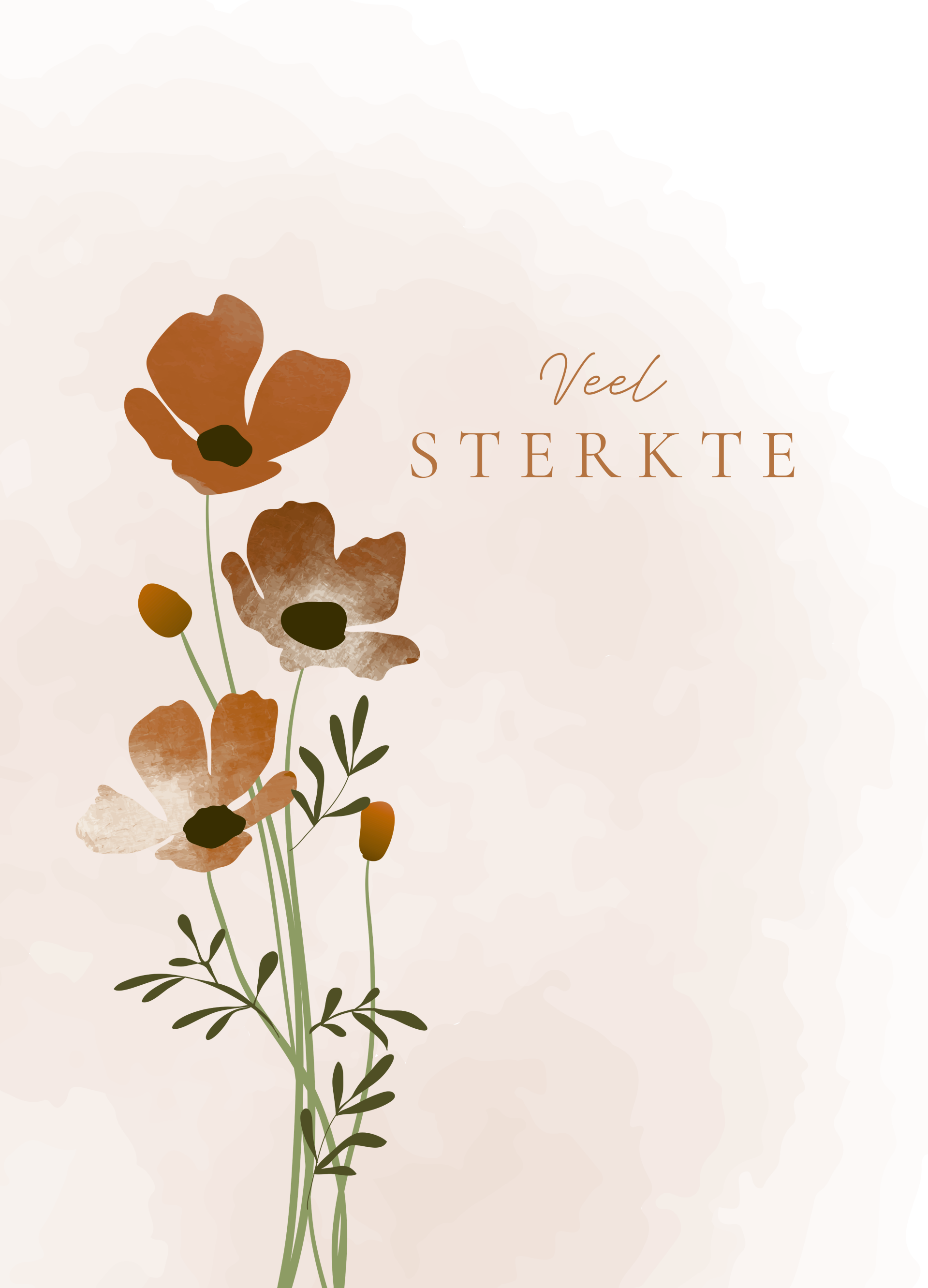 Veel sterkte - aquarel & klaproos