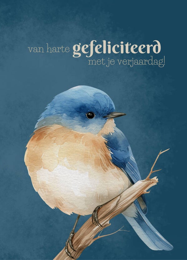 Felicitatie - vogel - aquarel