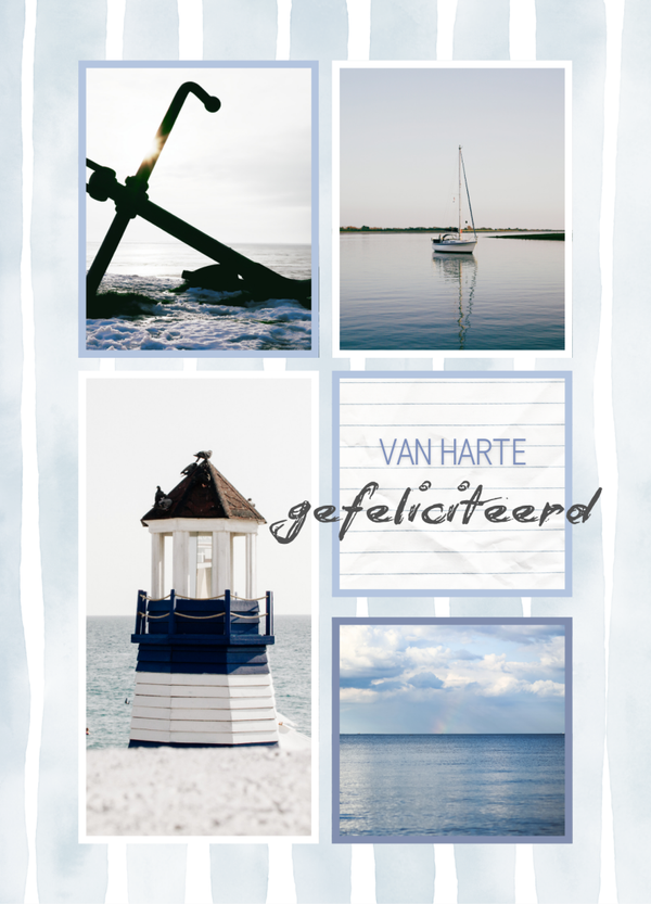 Felicitatie - blauw als de zee