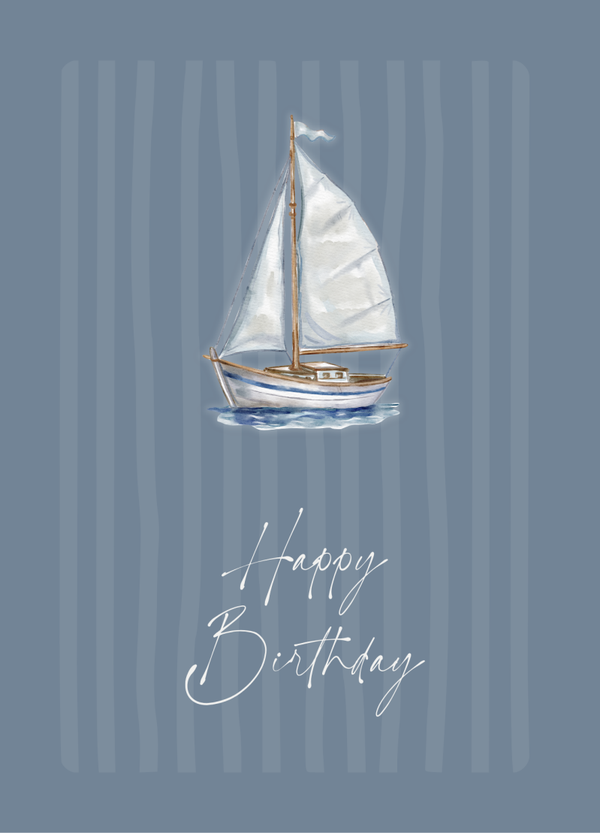 Felicitatie - Happy Birthday - zeilbootje