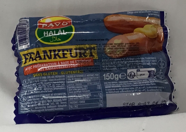 PAVO FRANKFURT FROMAGE 150g