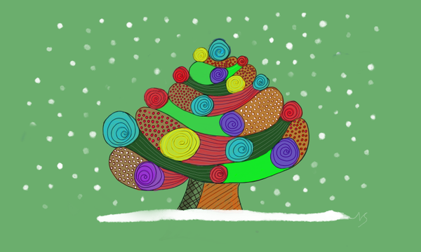 Kerstboom Warme wensen -groen