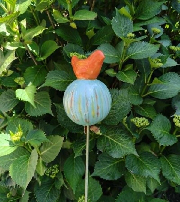 Tuinsteker oranje vogel