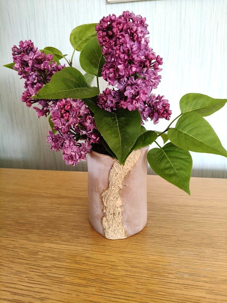 Bloempot roze keramiek