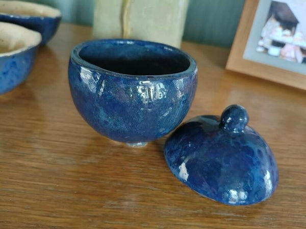 Potje met deksel (donkerblauw)