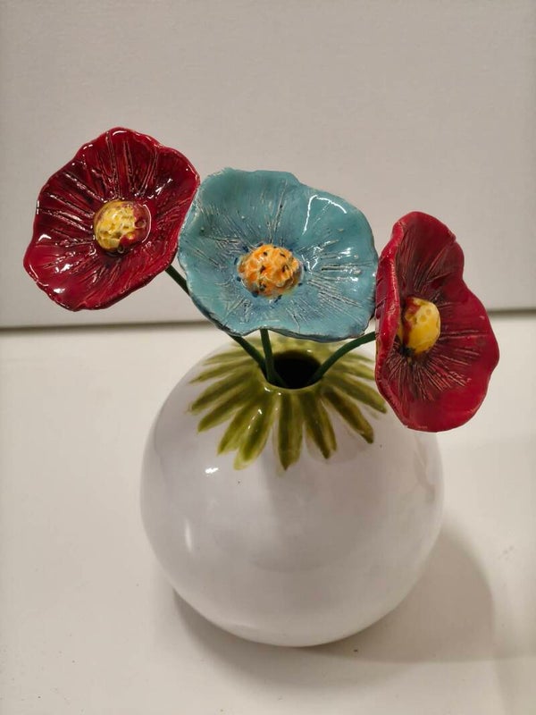 Vaasje wit-groen