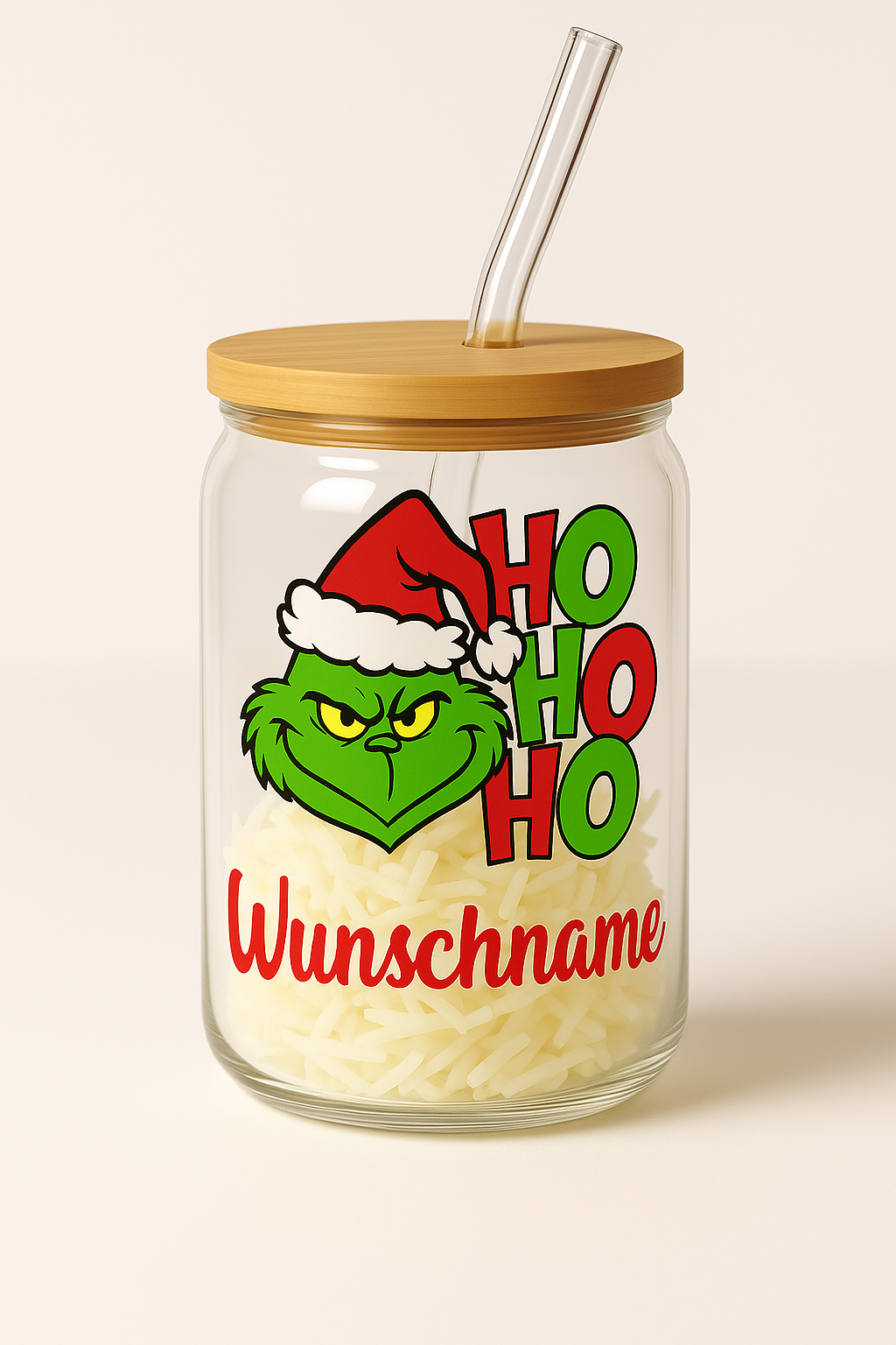 Personalisierbares Grinch Glas – Lustiges Weihnachtsgeschenk mit Namen
