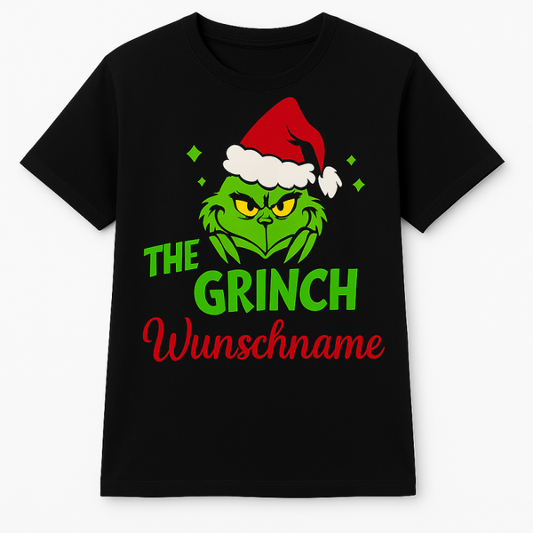 Personalisiertes Grinch T-Shirt – mit deinem Wunschnamen!