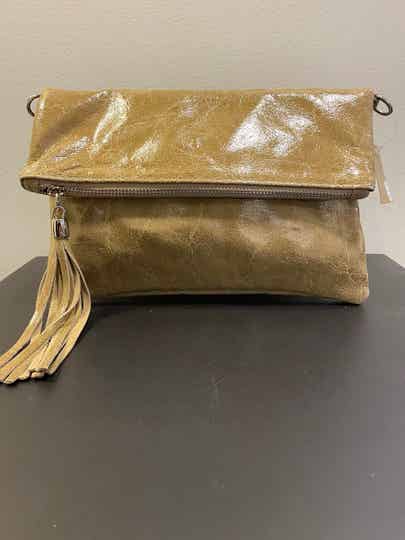 Plooibare handtas - taupe