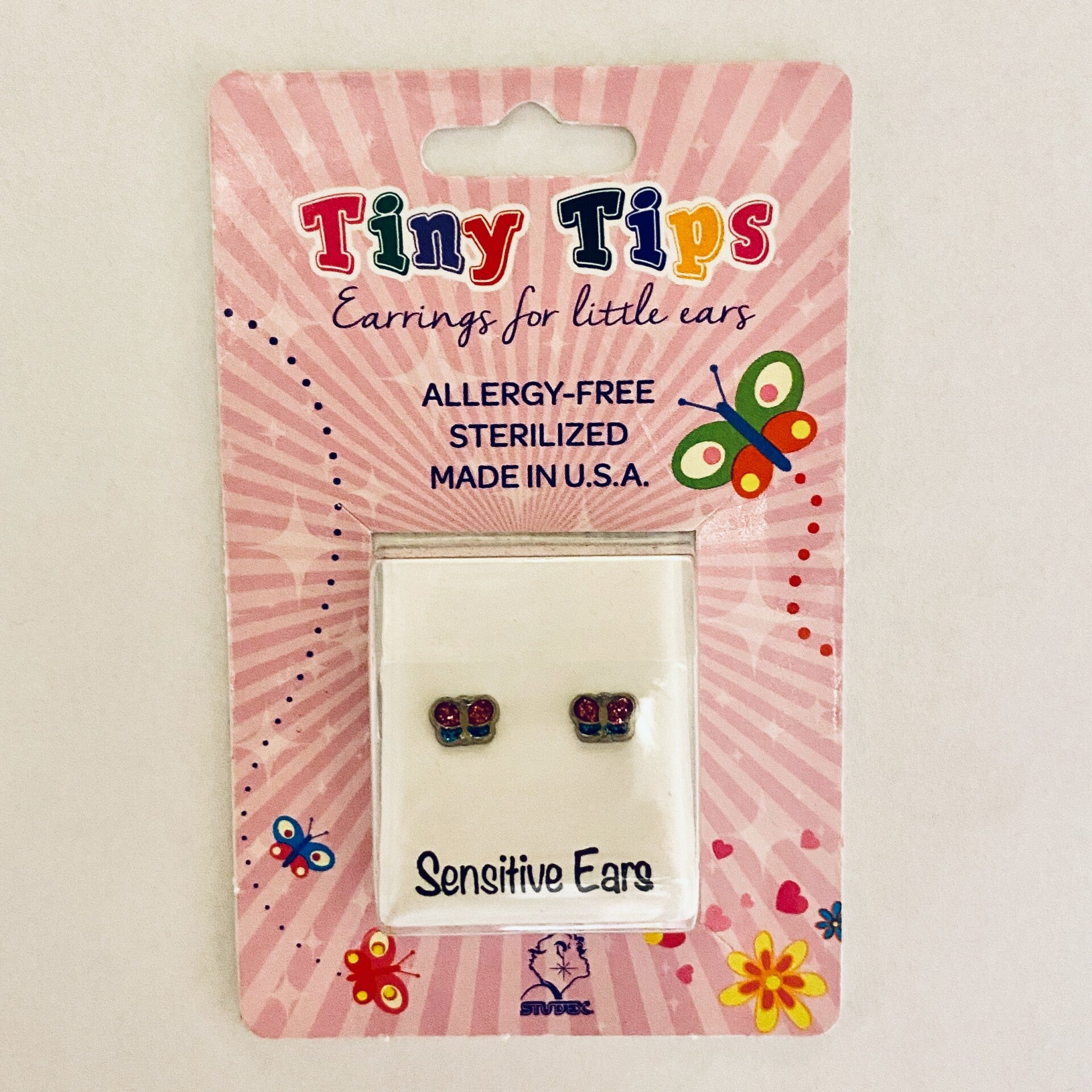 Kids oorbellen Butterfly Glitter