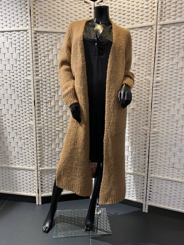 Bernadette vest lang - Zand