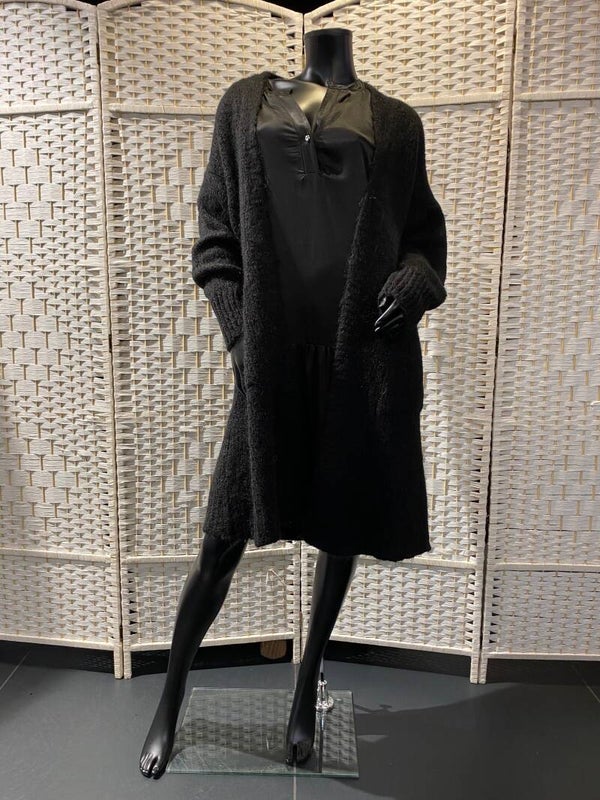 Bernadette vest lang - Zwart