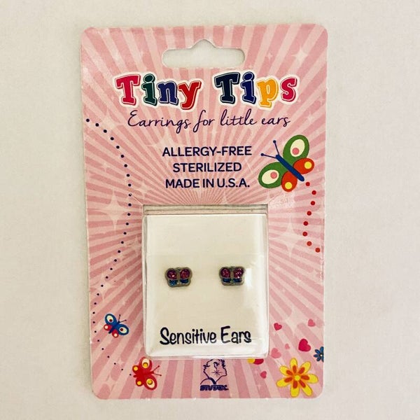 Kids oorbellen Butterfly Glitter