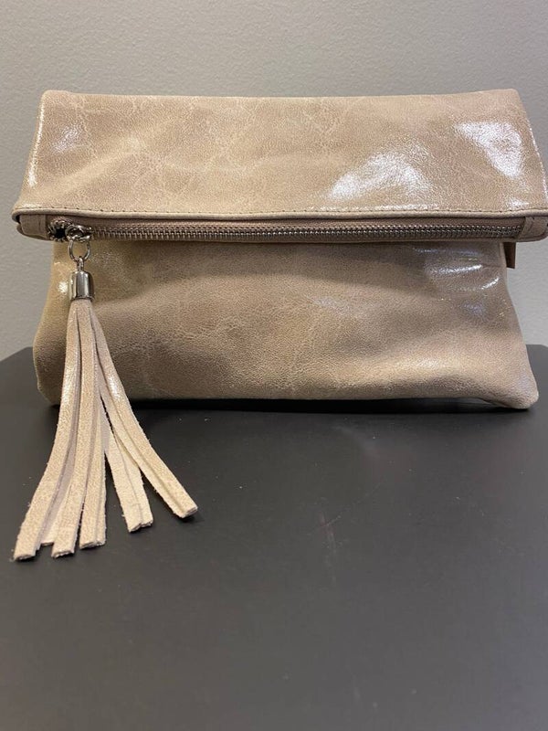 Plooibare handtas - beige