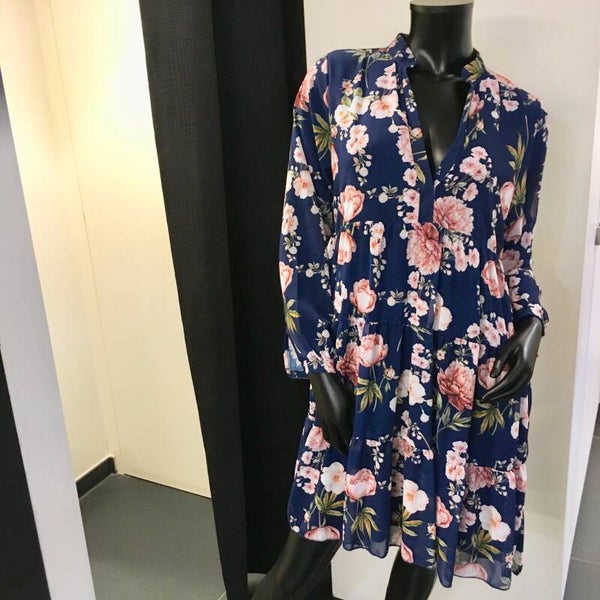Zomers gebloemd jurkje blauw
