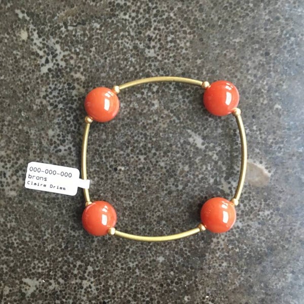 Armband met edelsteen en brons