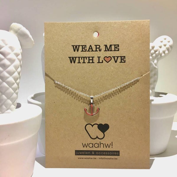 Ketting zilver rvs anker