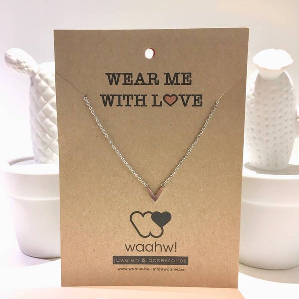 Ketting zilver rvs driehoek