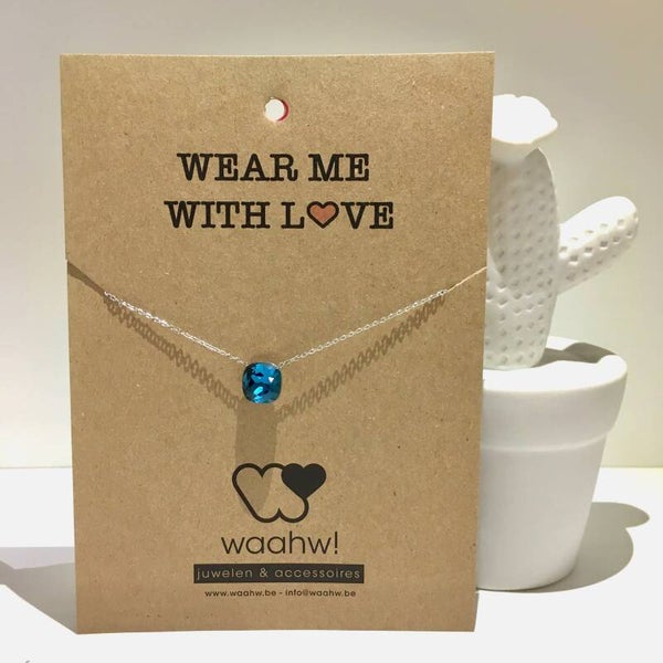 Ketting zilver rvs Swaroskisteen