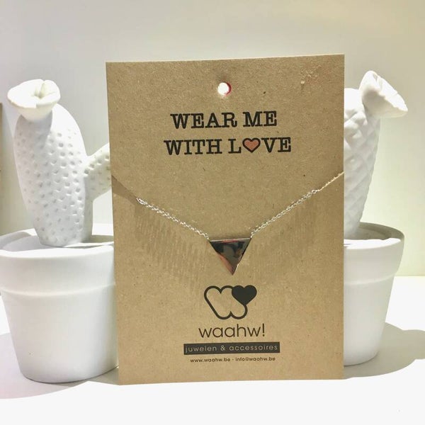 Ketting zilver rvs driehoek