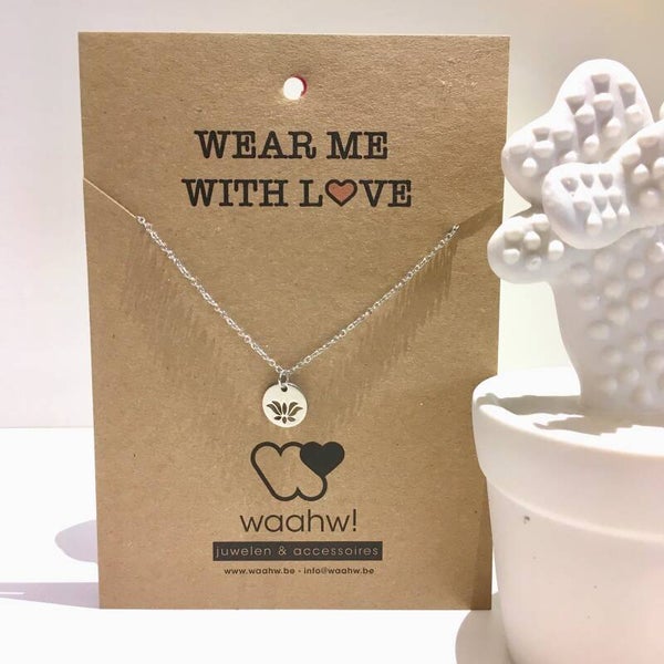 Ketting zilver rvs lotus