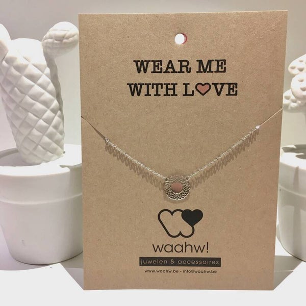 Ketting zilver rvs mandala