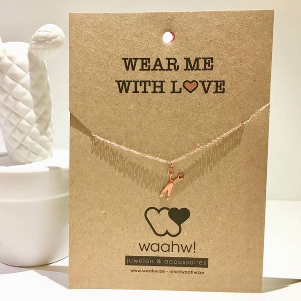 Ketting rosé rvs schaartje