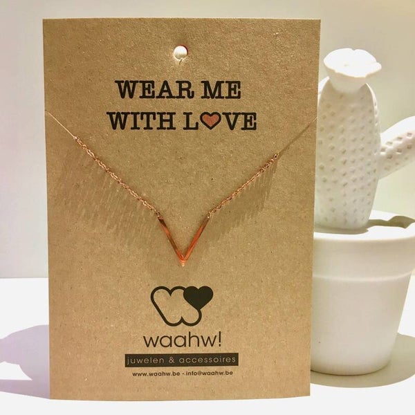 Ketting rosé rvs driehoek