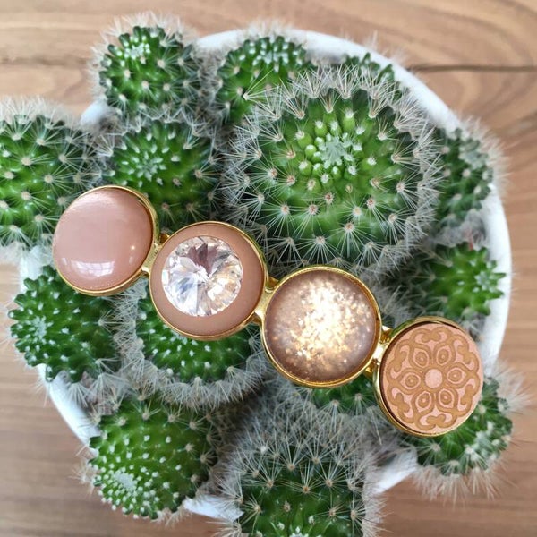 Haarspeld goud met cabochons