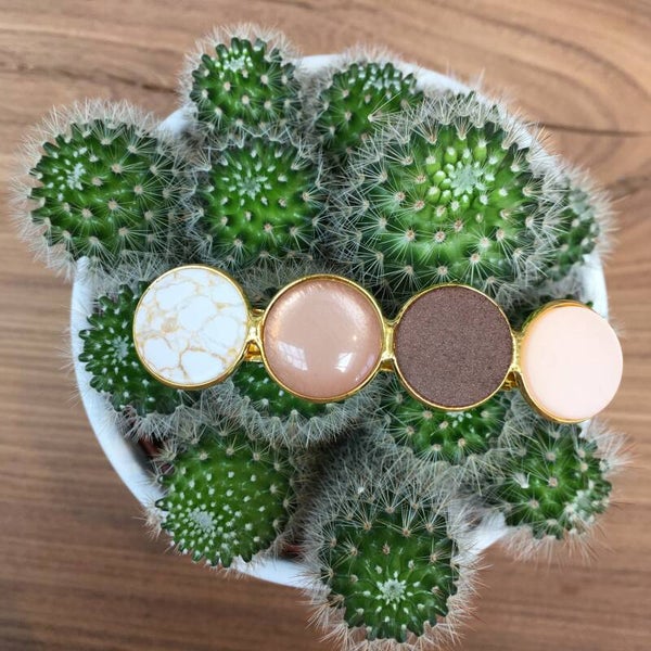 Haarspeld goud met cabochons