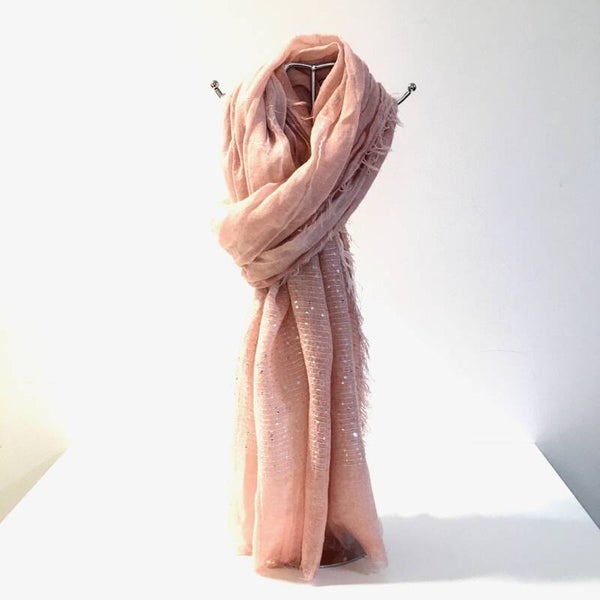 Sjaal linnen glitter roos